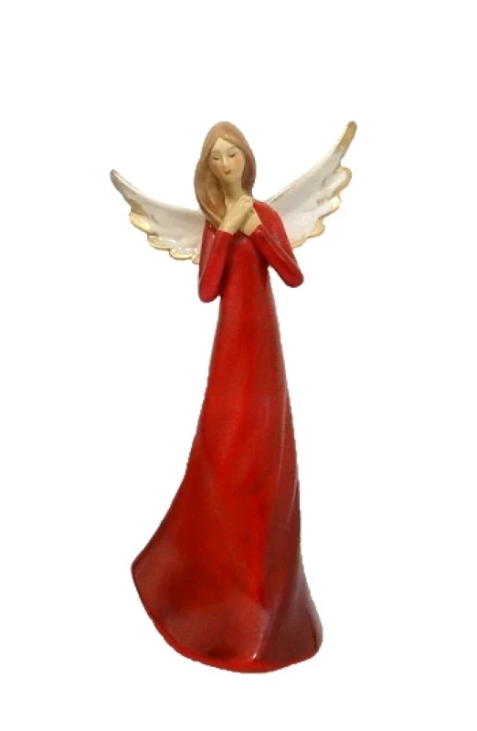 Anjel porcelánový (X1091) - červený