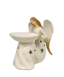 Anjel porcelánový (X1107) svietnik s miskou