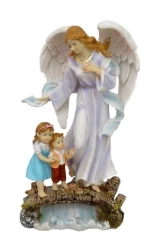 Anjel strážny s deťmi (5187C) - fialový