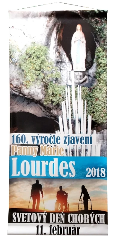 Banner: Lourdes 160. výročie zjavení Panny Márie