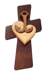 Drevorezba (JC01) Srdce, Kotva Kríž - prírodné srdce