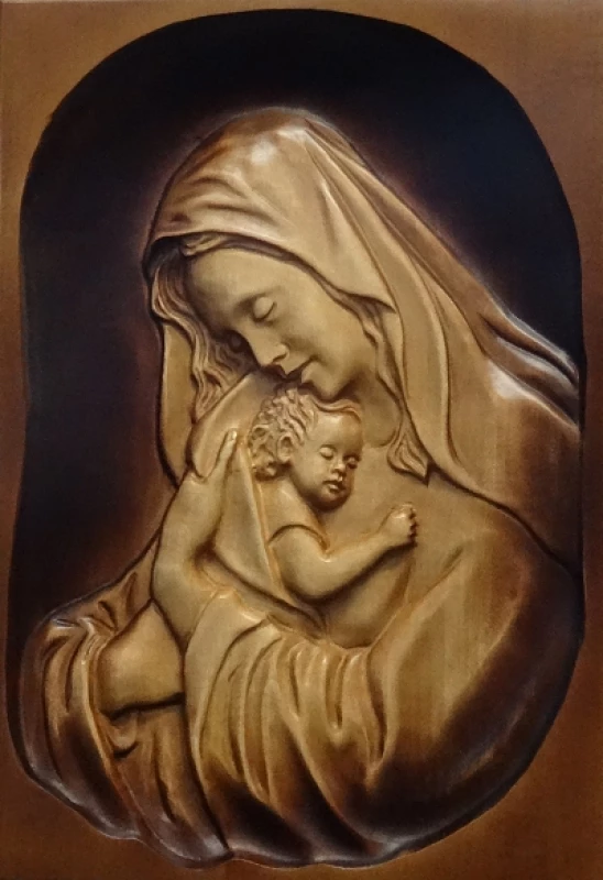 Drevorezba: Obraz - Panna Mária s Ježiškom (DR-36A)