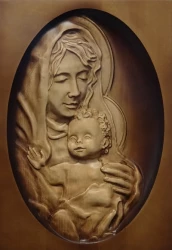Drevorezba: Obraz - Panna Mária s Ježiškom (DR-89A)