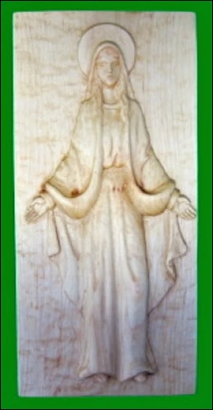 Drevorezba: Reliéf  Panna Mária nepoškvrnená - C19