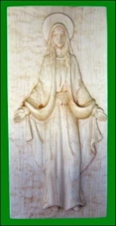 Drevorezba: Reliéf  Panna Mária nepoškvrnená - C19