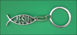 Kľúčenka kov. -  Rybka + Jesus