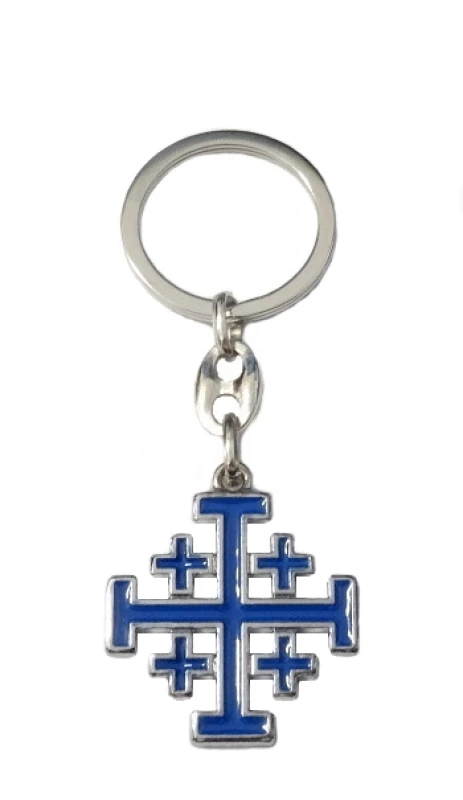 Kľúčenka kov. (KP013NS) Jeruz. kríž - modrá