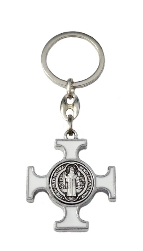Kľúčenka kov. (KP014NS) Benediktínska - biela