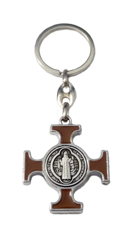 Kľúčenka kov. (KP014NS) Benediktínska - hnedá