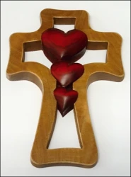 Kríž - 3 srdcia