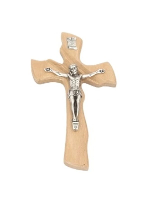 Kríž drev. mašľový s korpusom (010) - prírodný