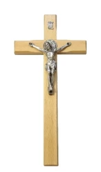 Kríž drev. s Bened. med. (KVZ003) 26 cm - prírodný