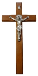 Kríž drev. s Bened. med. (KVZ005) 40 cm - hnedý