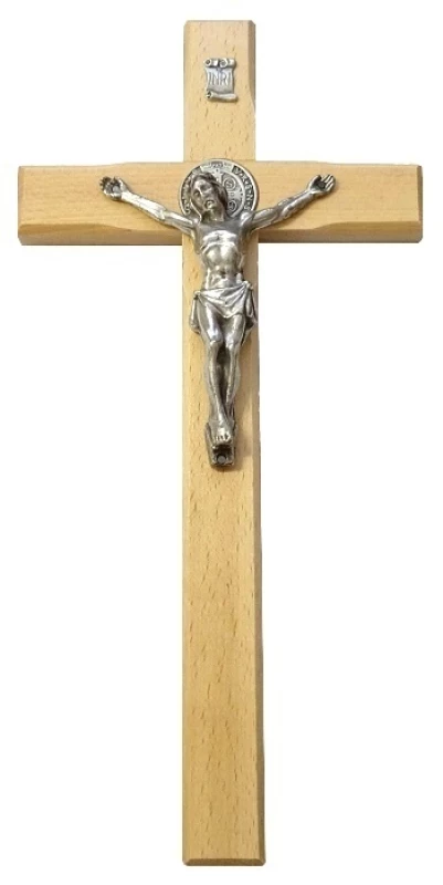 Kríž drev. s Bened. med. (KVZ005) 40 cm - prírodný