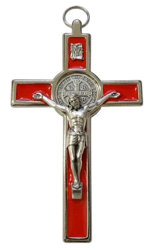 Kríž kov. (599N) Benediktínsky - červený