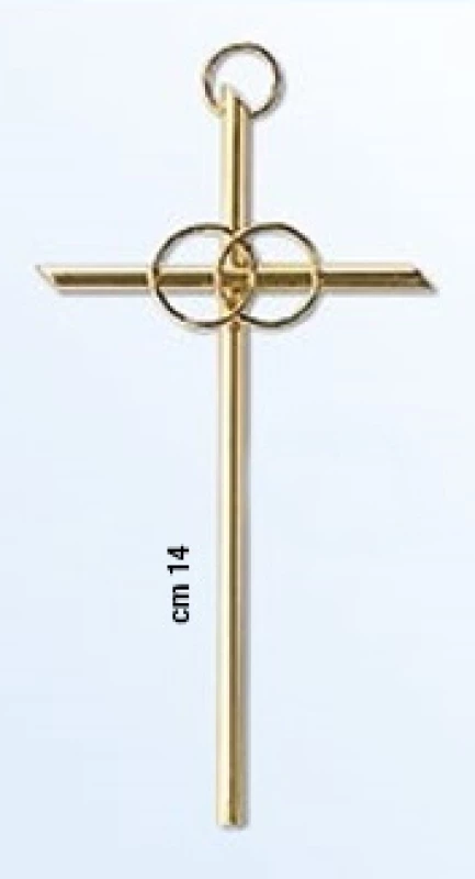 Kríž kov. s obrúčkami (7103) - 14 cm
