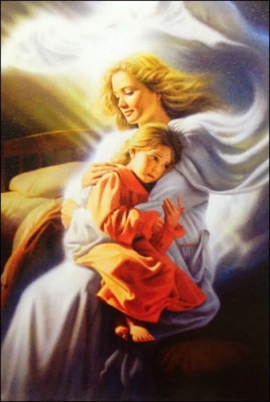 Obraz na dreve: Anjel a dieťa 2. (40x30)