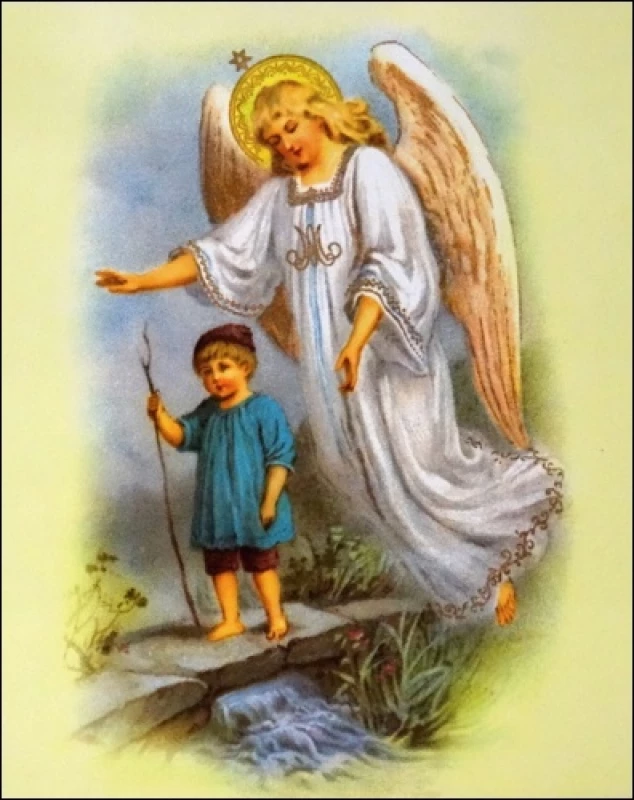 Obraz na dreve: Anjel strážny s chlapcom