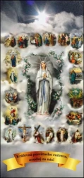 Obraz na dreve: Kráľovná posvätného ruženca (30x15)