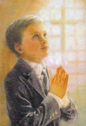 Obraz na dreve: Modliaci sa chlapec (15x10)