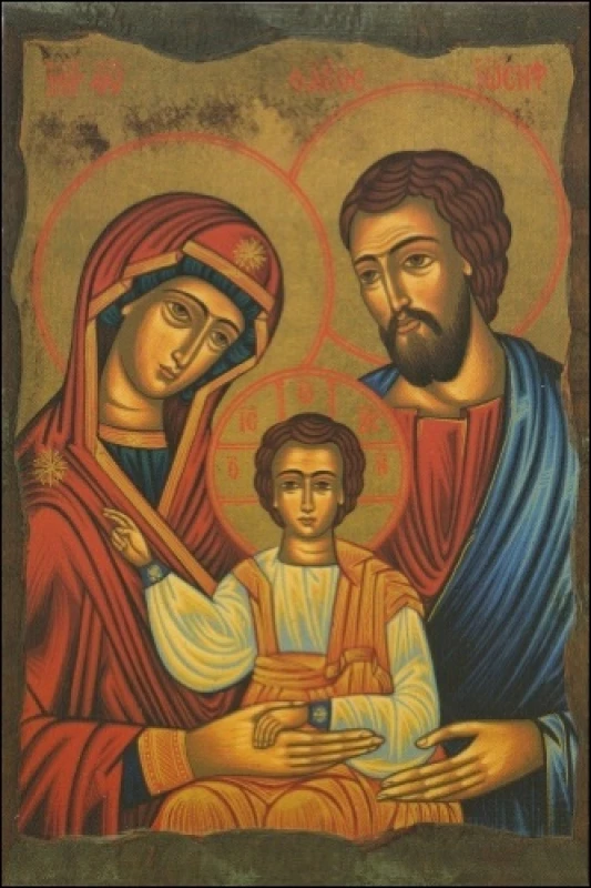 Obraz na dreve: Svätá rodina - ikona / Z (15x10)