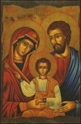 Obraz na dreve: Svätá rodina - ikona