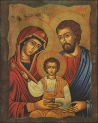 Obraz na dreve: Svätá rodina - ikona / Z (40x30)