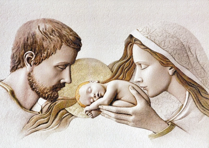 Obraz na dreve: Svätá rodina - relief (30x20)