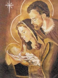 Obraz na dreve: Svätá rodina (15x10) - vianočná