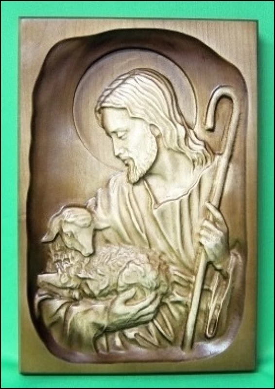 Obraz: drevorezba - Ježiš - pastier (DR-3A)