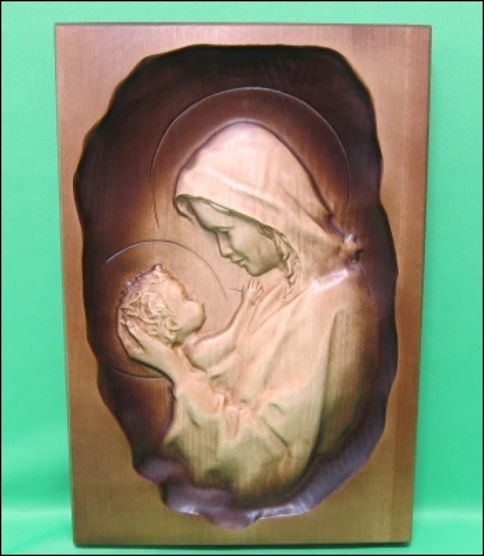 Obraz: drevorezba - Panna Mária s Ježiškom (DR-20A)