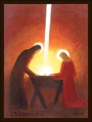 Obraz: Príchod Svetla z neba do Betlehema  30 x 21 cm