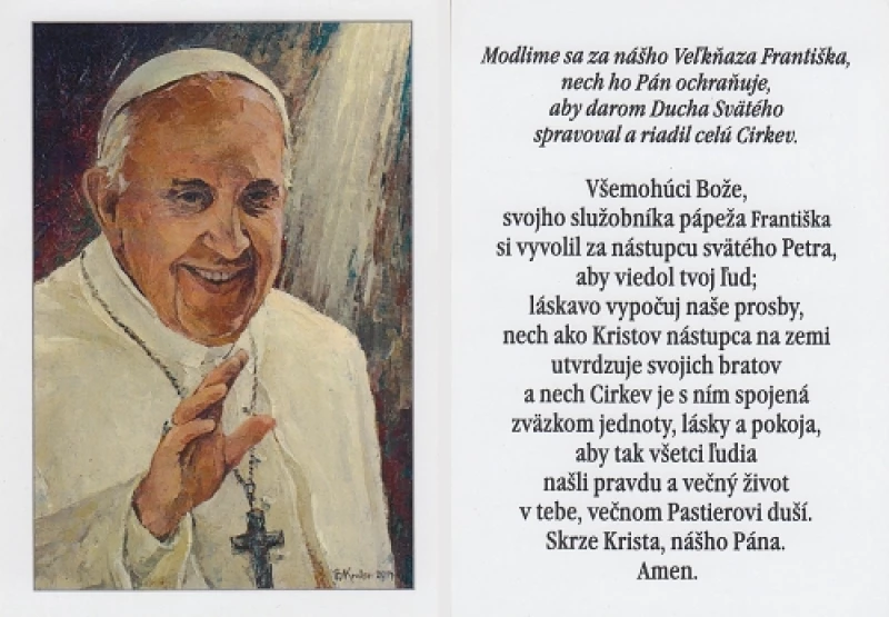 Obrázok lam. s modlitbou za pápeža Františka (A7)