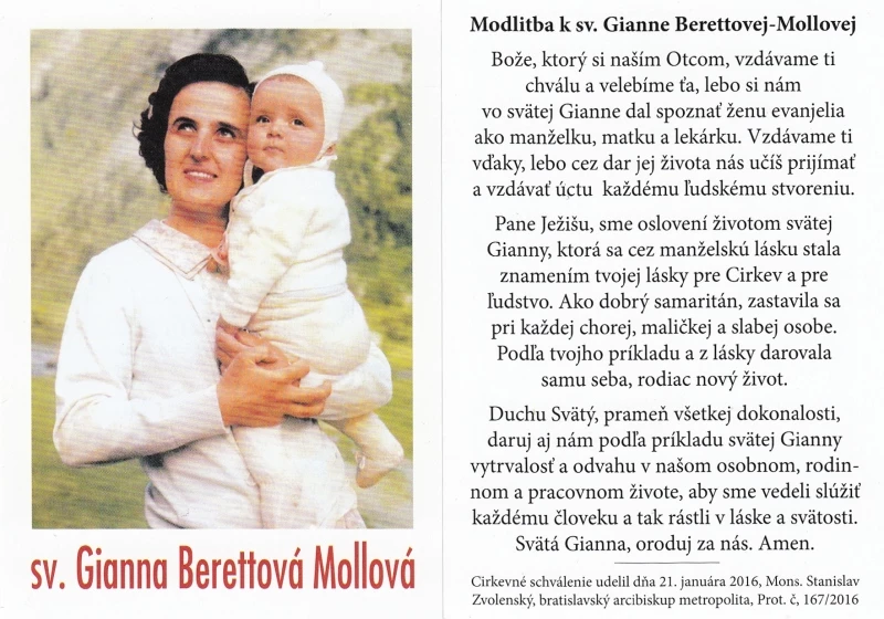 Obrázok sv. Gianna Berettová Mollová / Lúč