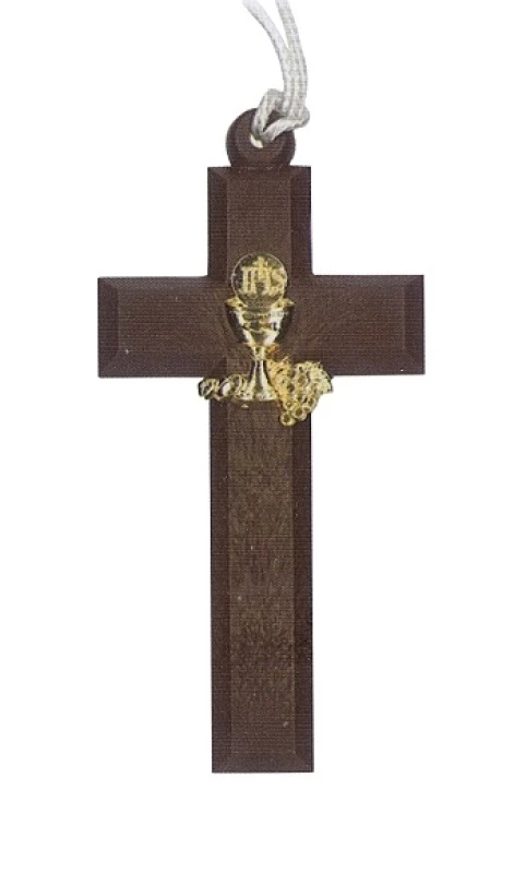 Prívesok (716/28) Krížik s kalichom - zlatý