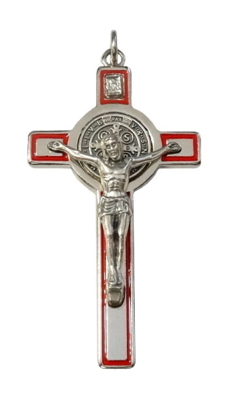 Prívesok (PZ003) Benediktínsky kríž - červený