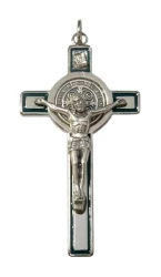 Prívesok (PZ003) Benediktínsky kríž - zelený