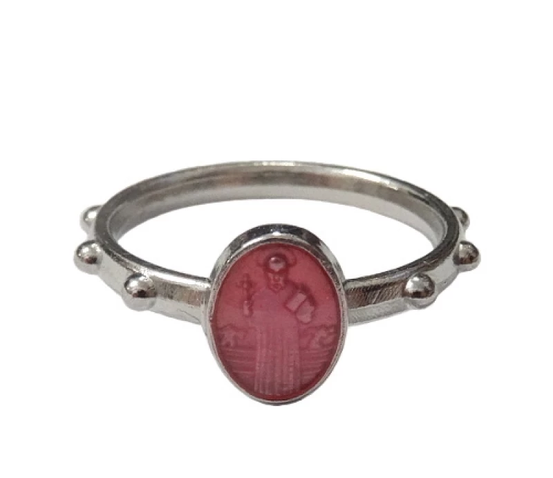 Prsteň kov. sv. Benedikt - ružový