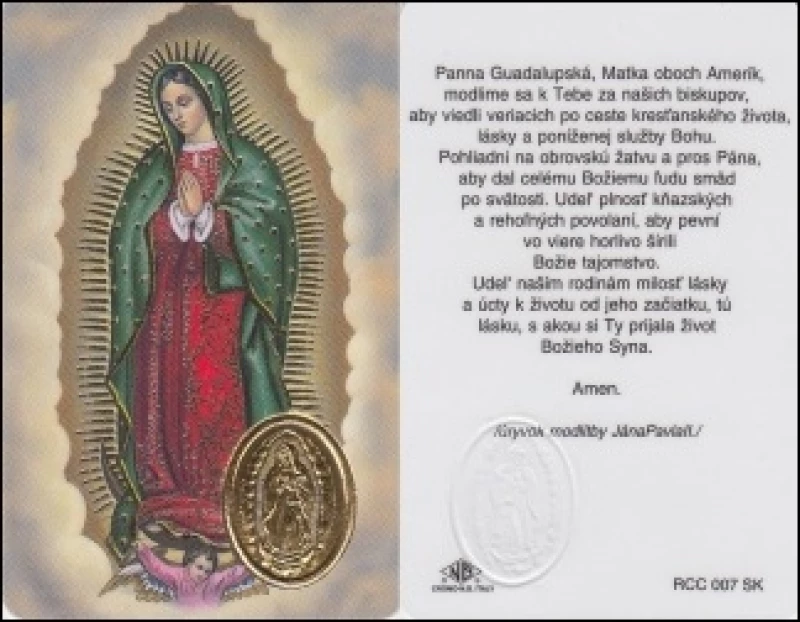 RCC kartička - Panna Mária Guadalupská (RCC007SK)