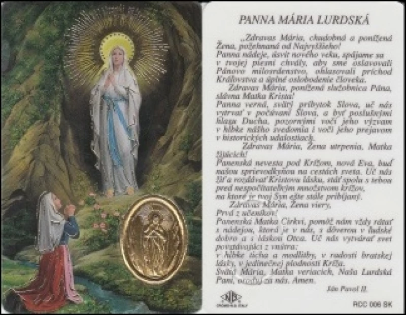 RCC kartička - Panna Mária Lurdská (RCC006SK)