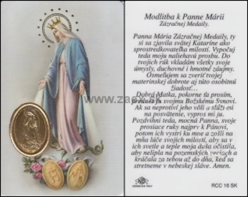 RCC kartička - Panna Mária ZM (RCC16SK)