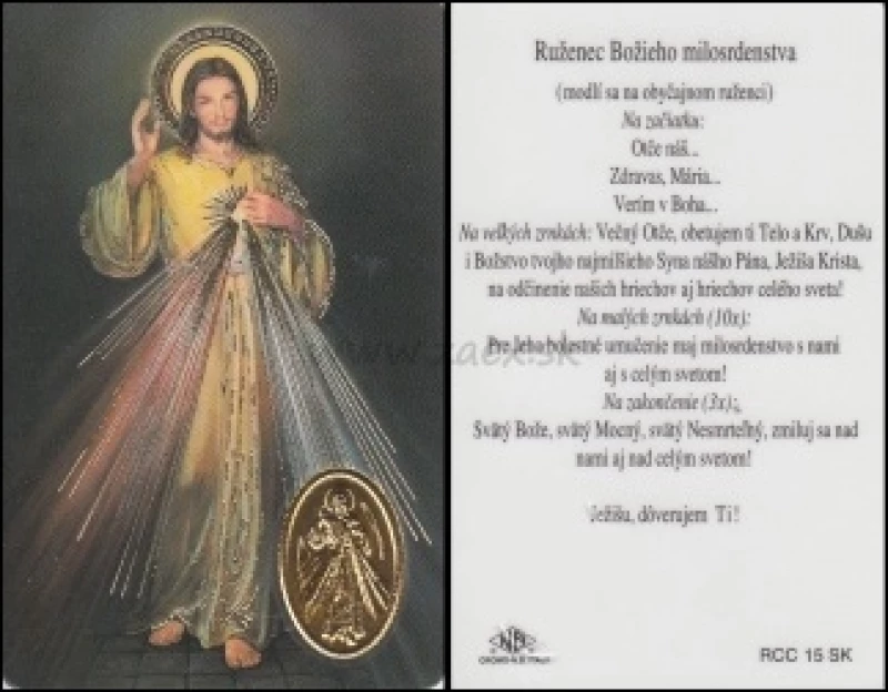 RCC kartička - Ruženec Božieho milosrdenstva (RCC15SK)