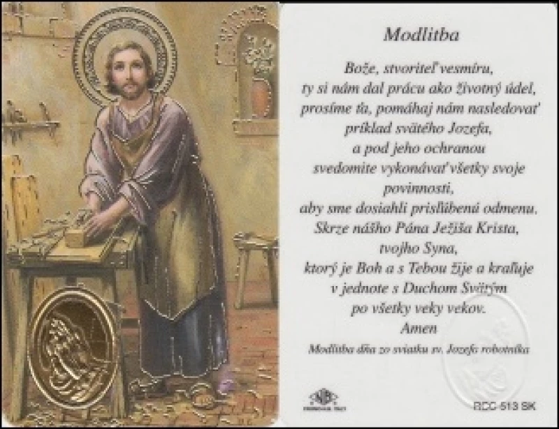 RCC kartička - Sv. Jozef / modlitba dňa zo sviatku sv. Jozefa robotníka (RCC513SK)
