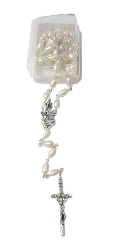 Ruženec s krabičkou (R375) PMF biele perly