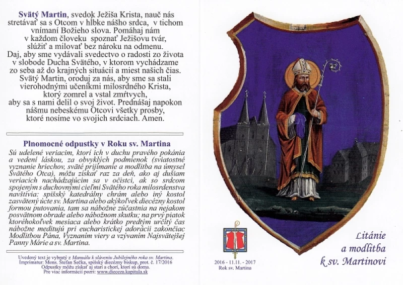 Skladačka Litánie a modlitba k sv. Martinovi