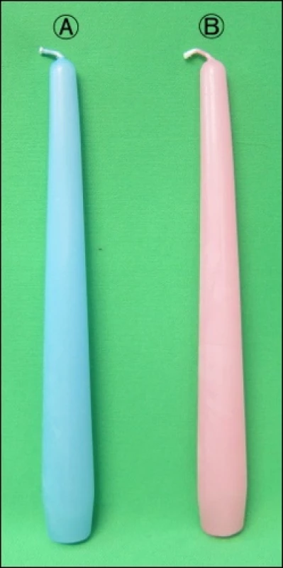Sviečká kónická 200 mm (ružová, modrá)