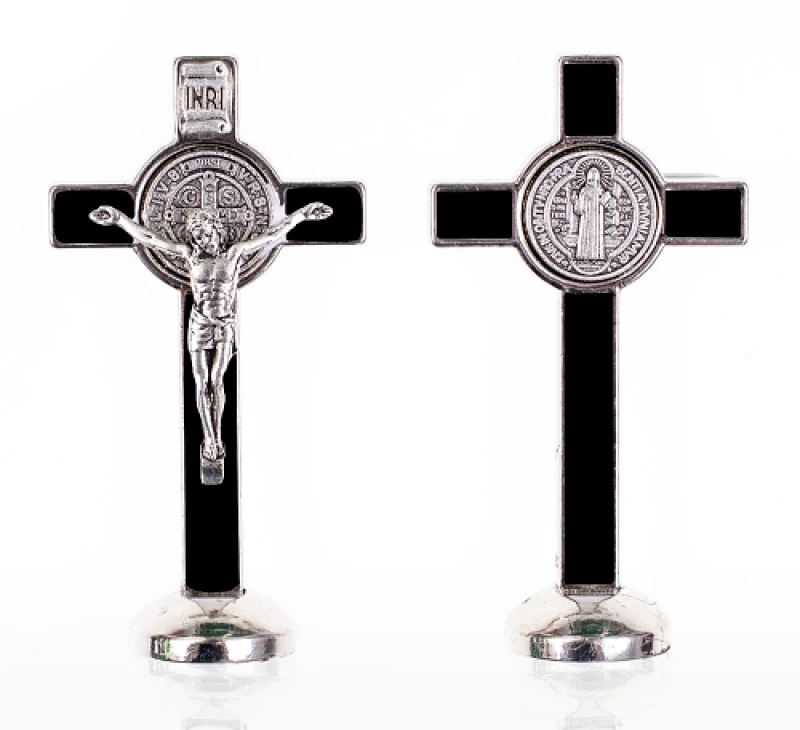 Kríž kov. na postavenie (K3022) Benediktínsky - čierny
