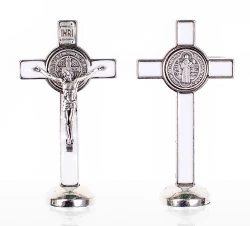 Kríž kov. na postavenie (K3022) Benediktínsky - biely