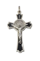 Prívesok strieb. (K0235) Benediktínsky krížik - čierny