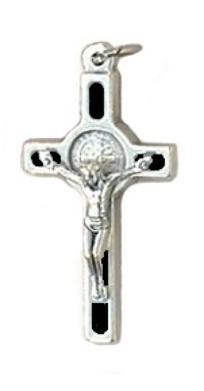 Prívesok kov. (4183-OX) Benediktínsky krížik - čierny